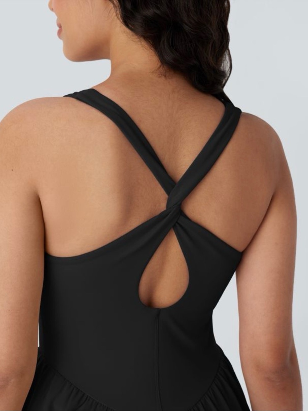 Halara Breezeful Black Scoop Neck Corset Skater Dress Small Ballet Tennis Small - Picture 2 of 4